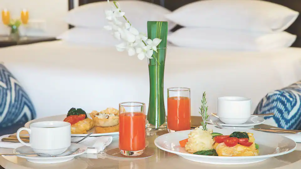 24-Hour Room Service at Hyatt Ziva Cap Cana featuring gourmet in-room dining with a diverse menu delivered directly to guest accommodations.