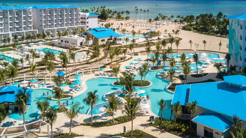 Margaritaville Island Reserve Cap Cana adults-only all-inclusive resort with tropical pools, beachfront setting, and laid-back island vibes in the Dominican Republic.