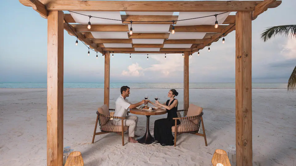 Premium Private Dining at Hyatt Ziva Cap Cana featuring an elegant custom dining setup, personalized service, and a romantic oceanfront atmosphere.