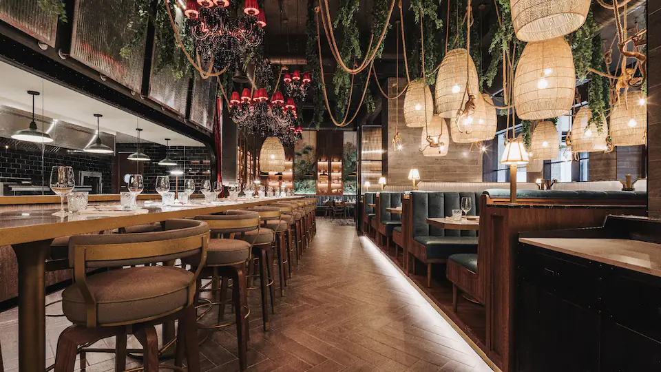 The Blind Butcher restaurant at Hyatt Ziva Cap Cana featuring an upscale steakhouse atmosphere, premium cuts of meat, elegant décor, and refined dining experience.