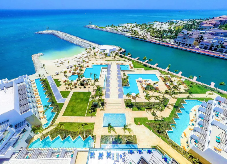 TRS Cap Cana Waterfront and Marina Hotel adults-only luxury all-inclusive resort with marina views and upscale amenities in Cap Cana, Dominican Republic.