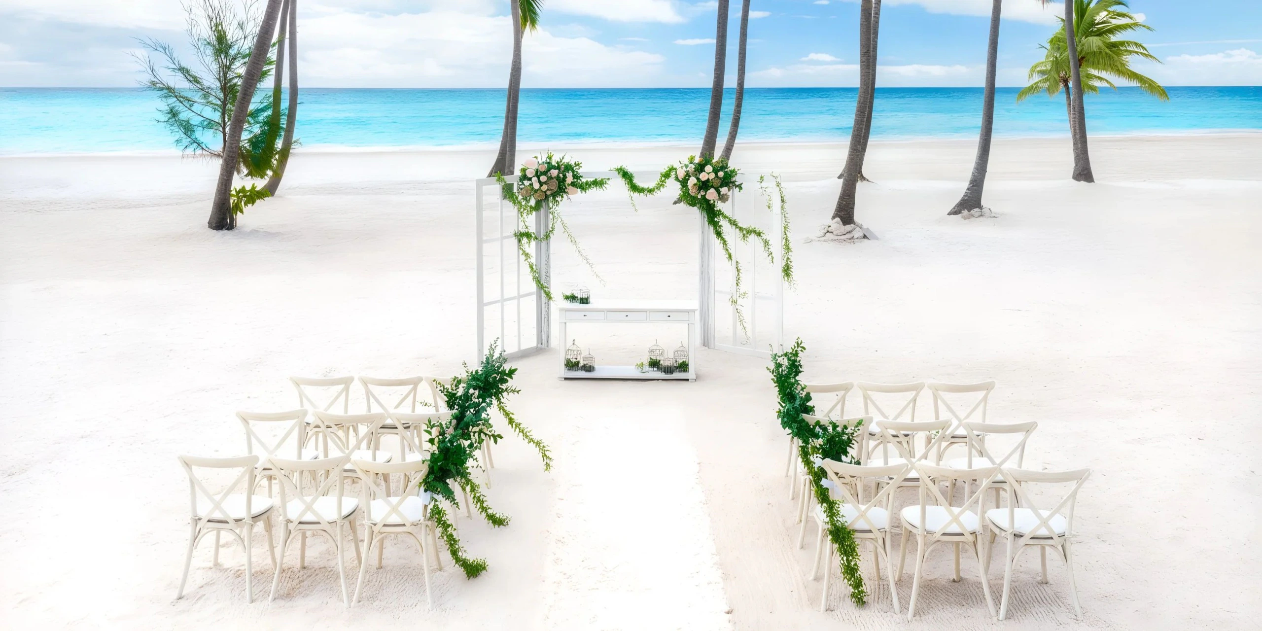 Ziva Beach wedding venue at Hyatt Ziva Cap Cana with beachfront ceremony setup and Caribbean Sea views
